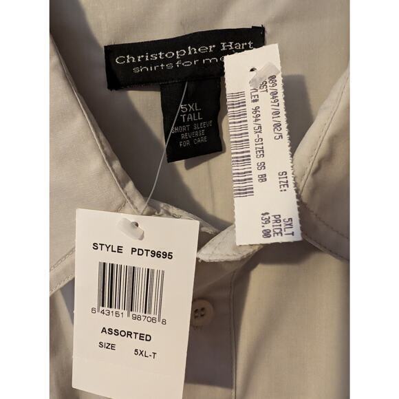 NWT Men's Christopher Hart 5XL-T Short Sleeve Shirt - Picture 4 of 5